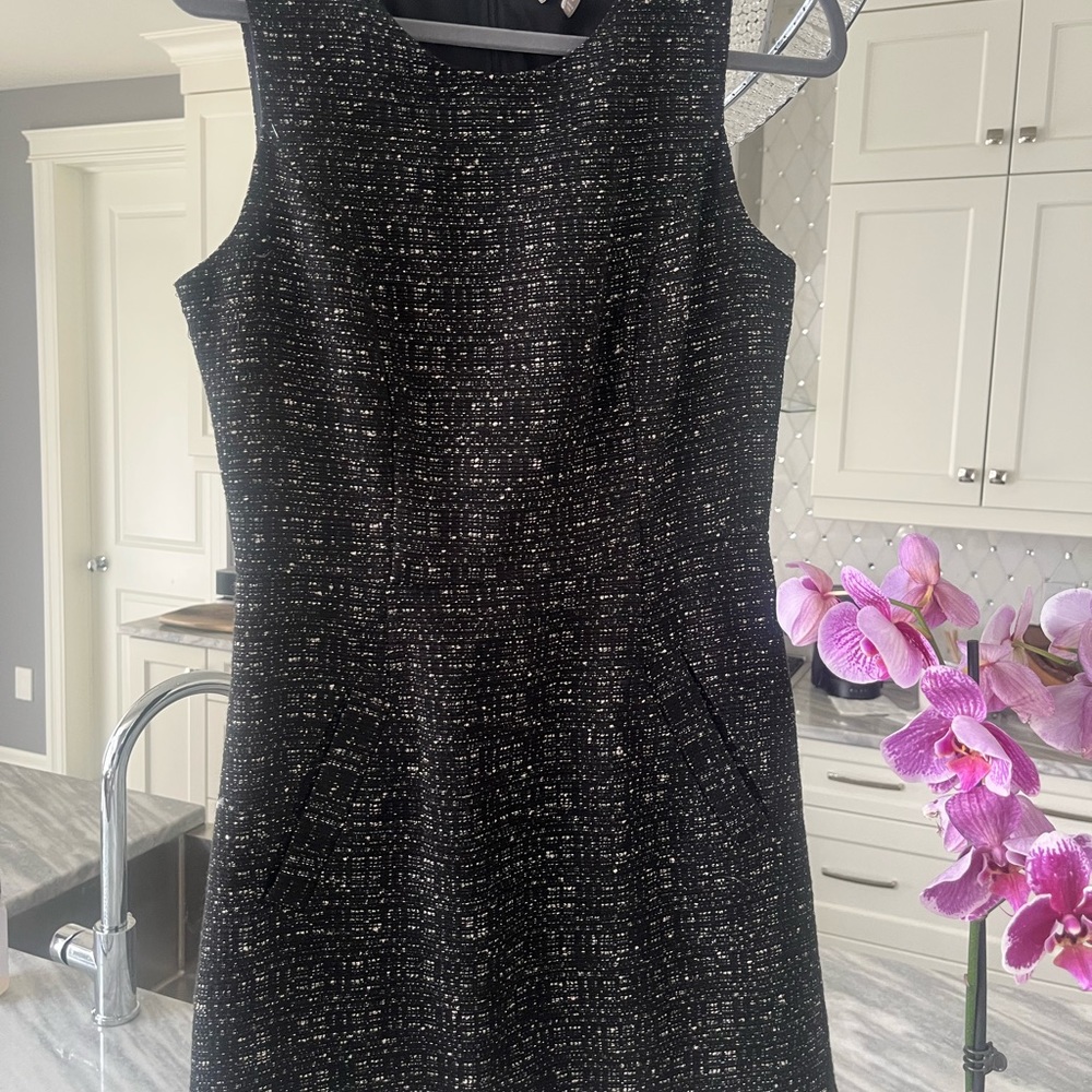 Banana Republic bland gold and beige  lurex A line career style dress size 6